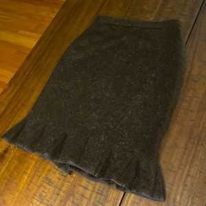 DKNY Wool Skirt Back Half Zip Skirt